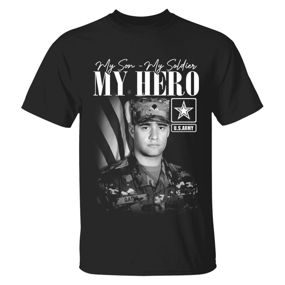 My Son My Soldier My Hero - Washed Tee Retro Bootleg Shirt For Proud Military Mom Dad Sister Family Member Proud Shirt H2511