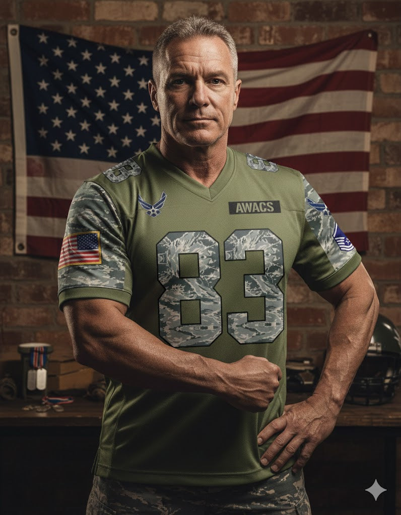 Personalized Football Jersey Military Shirt Custom Camouflage Gift For Soldier Veteran H2511