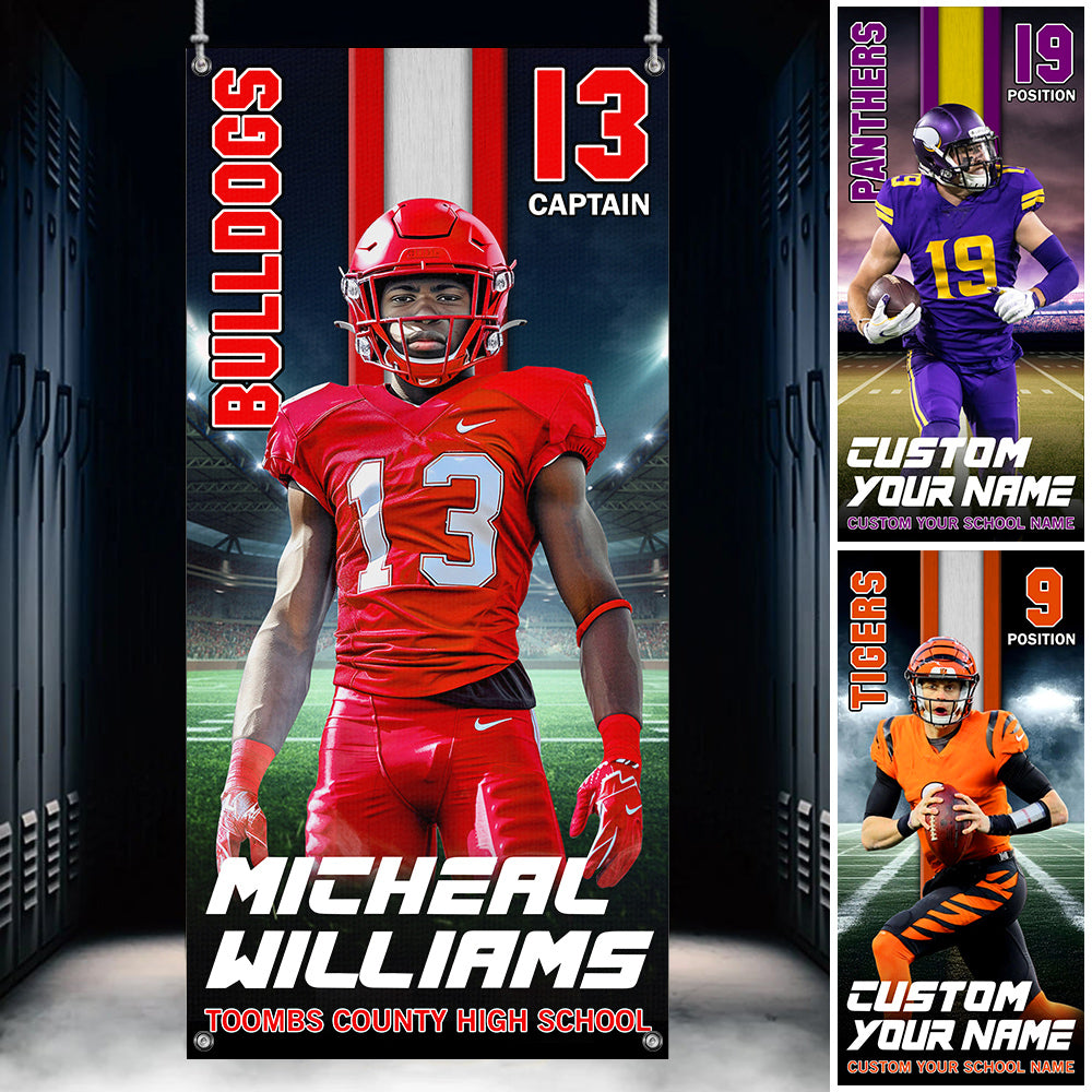 Custom American Football Sports Player Photo Banner Game Day Banner For Football Families H2511 Trna