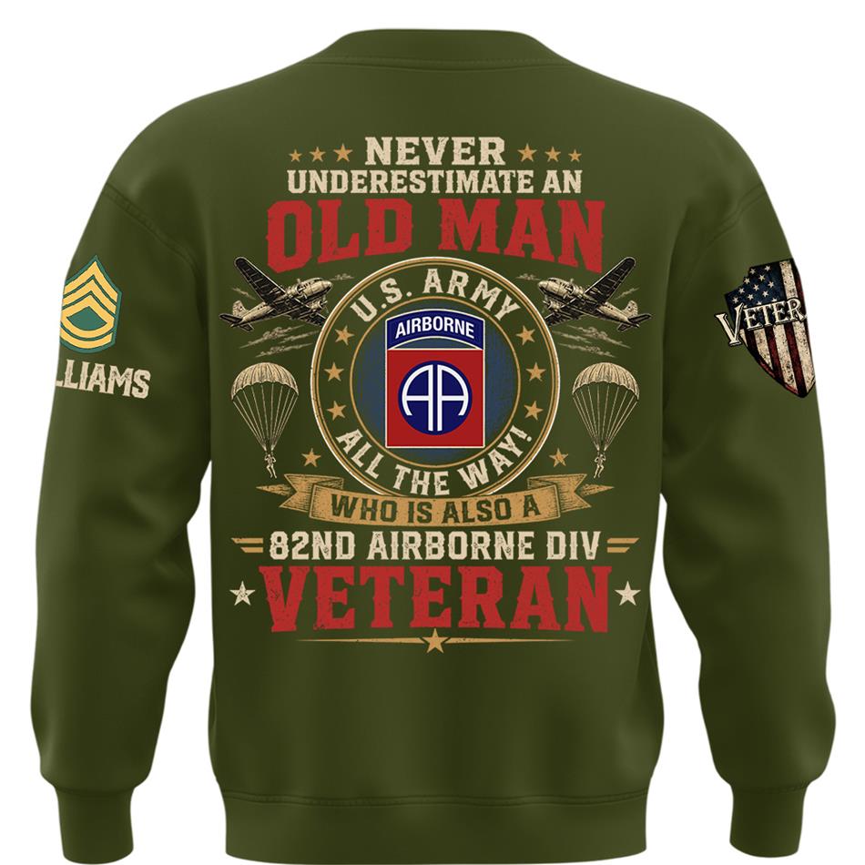 Never Underestimate An Old Man Who Also A Veteran Custom Division Shirt H2511 Trna