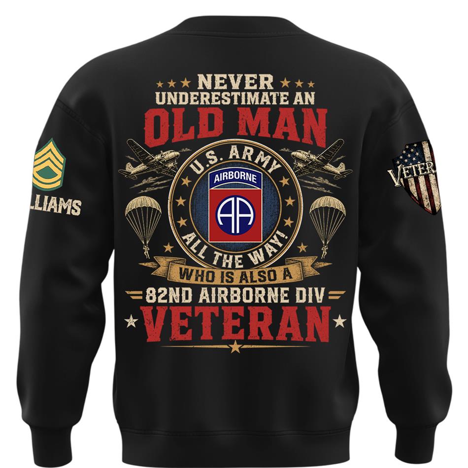Never Underestimate An Old Man Who Also A Veteran Custom Division Shirt H2511 Trna