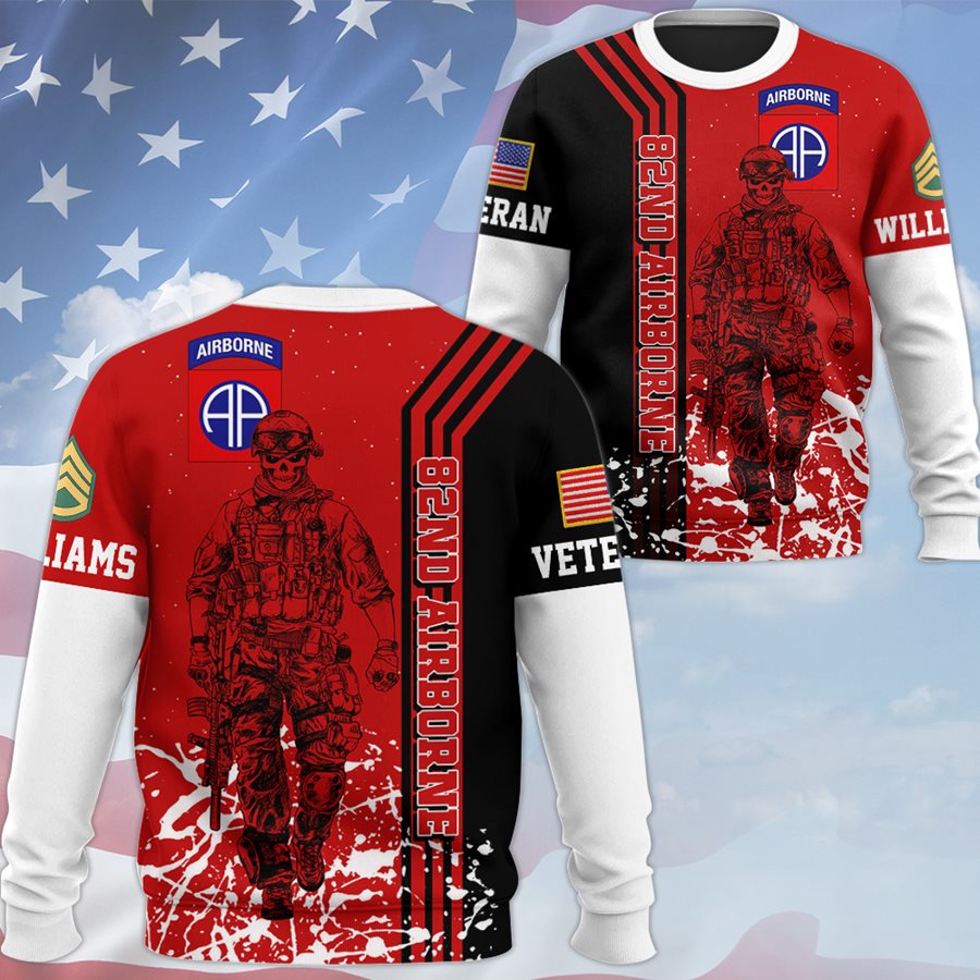 Custom 3D All Over Prints T-Shirt, Personalized Name And Military Division Shirt H2511 Trna