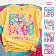 Personalized Mascot Spirit Shirt, Personalized School Spirit Tee, Colorful Team Name T-Shirt Hv01