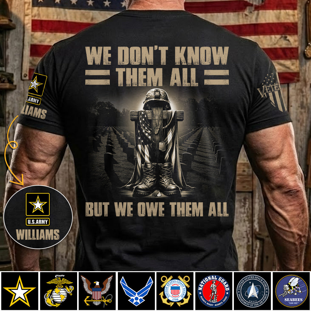 We Dont Know Them All But We Owe Them All Custom Shirt For Proud US Veterans H2511 Trna