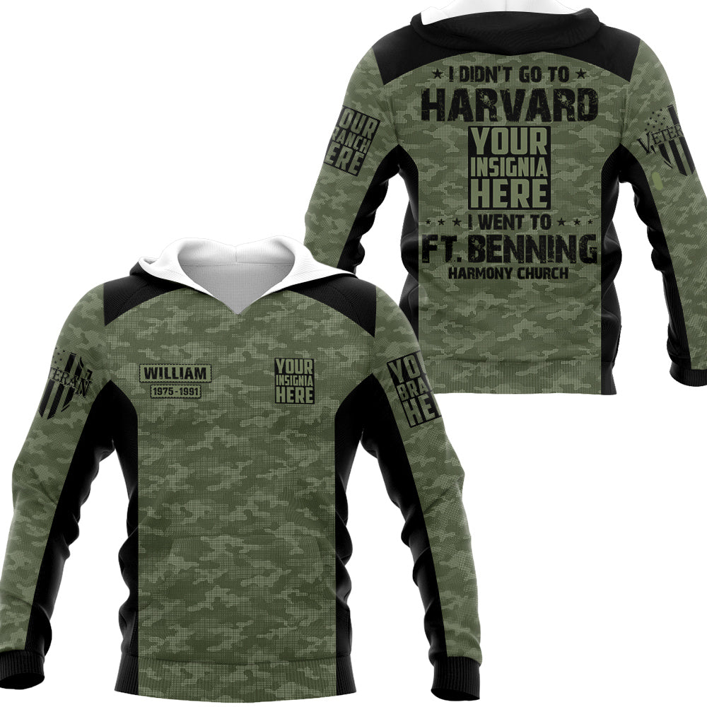 Shirt I Didn't Go To Harvard I Went To Military Base Personalized All Over Print Shirt For Veteran H2511