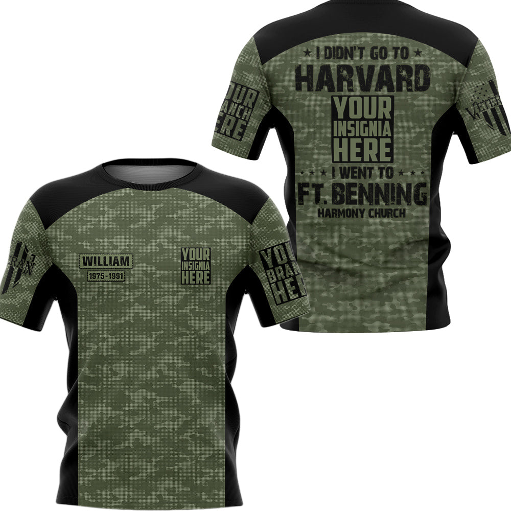 Shirt I Didn't Go To Harvard I Went To Military Base Personalized All Over Print Shirt For Veteran H2511