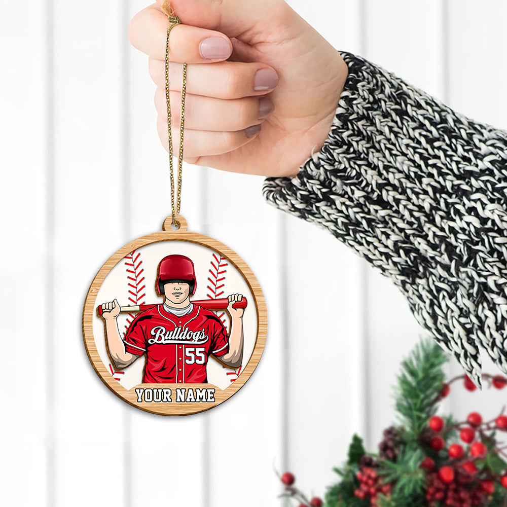 Personalized Ornament Gifts For Family - Custom Ornaments Gift For Family - Baseball Player Ornament H2511