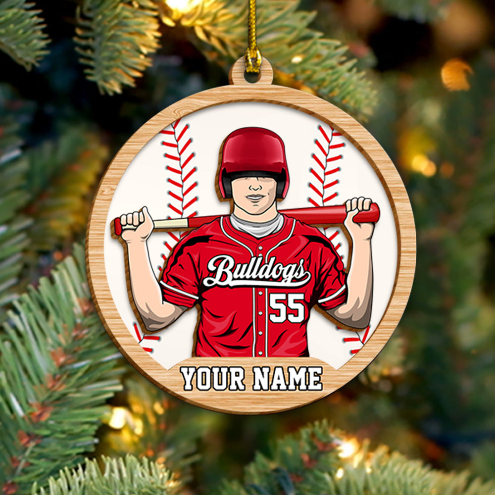 Personalized Ornament Gifts For Family - Custom Ornaments Gift For Family - Baseball Player Ornament H2511