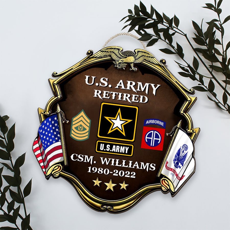 Custom Door Hanger For Veteran Available To All Military Branches Veteran Day Gift H2511 Trna