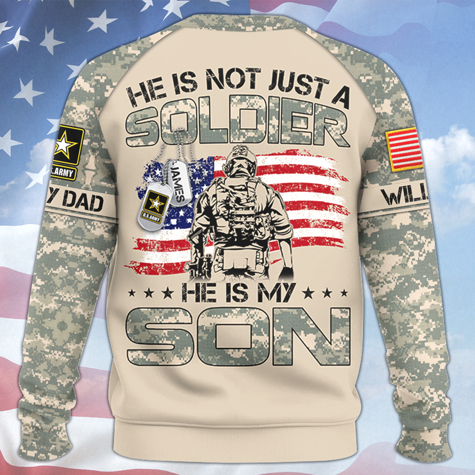 He Is Not Just A Soldier He Is My Son Custom All Over Print Shirt Polo Gift For Proud US Army Dad Mom Shirt H2511 Trna