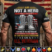 I Am Not A Hero Not A Legend I Am A US Veteran Custom Shirt Gift For US Veteran Flag Combat Boots Veterans Day Shirt H2511 Trna