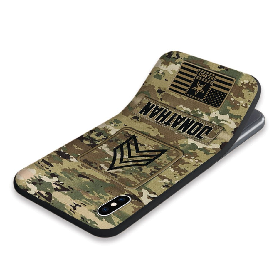 Veteran Custom Phone Case Rank and Name Personalized Gift For Veteran Soldier H2511