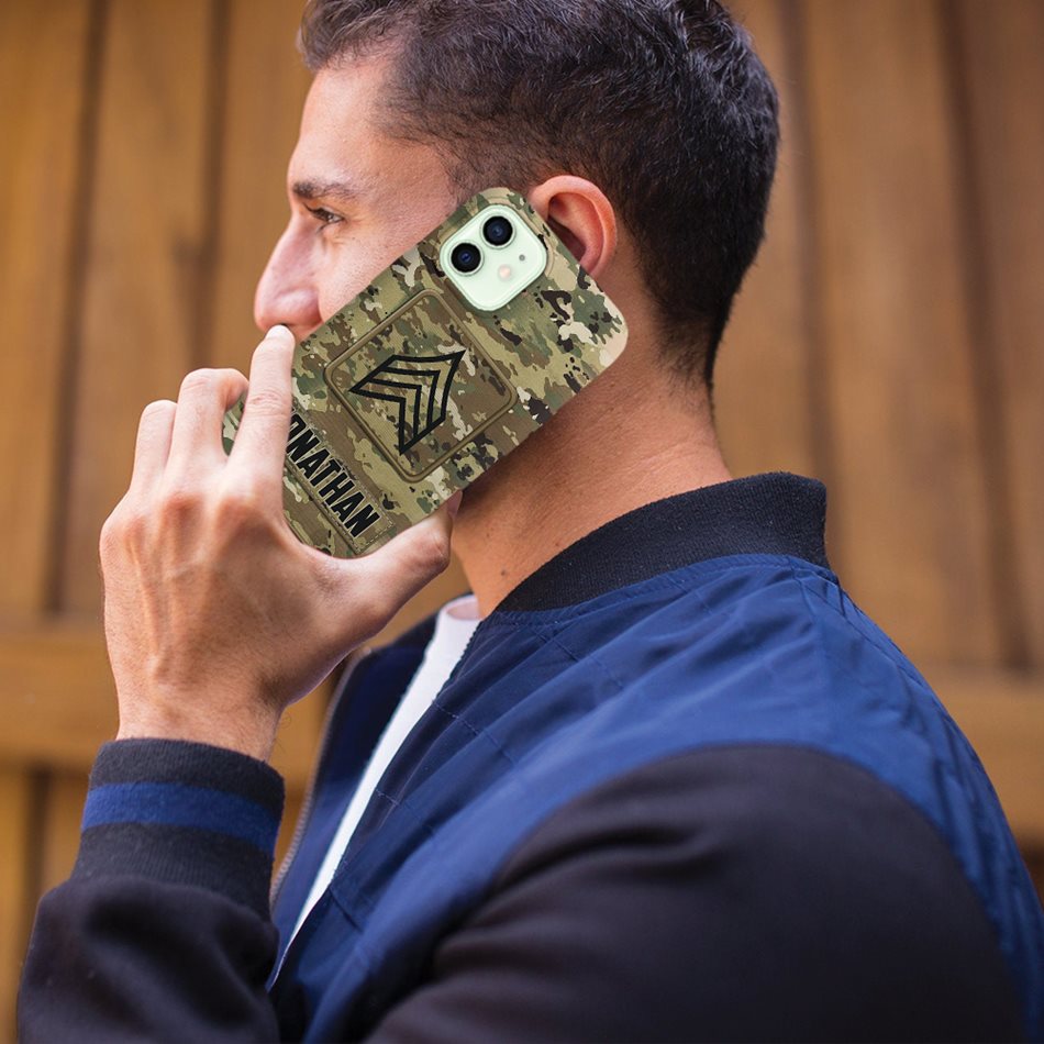 Veteran Custom Phone Case Rank and Name Personalized Gift For Veteran Soldier H2511