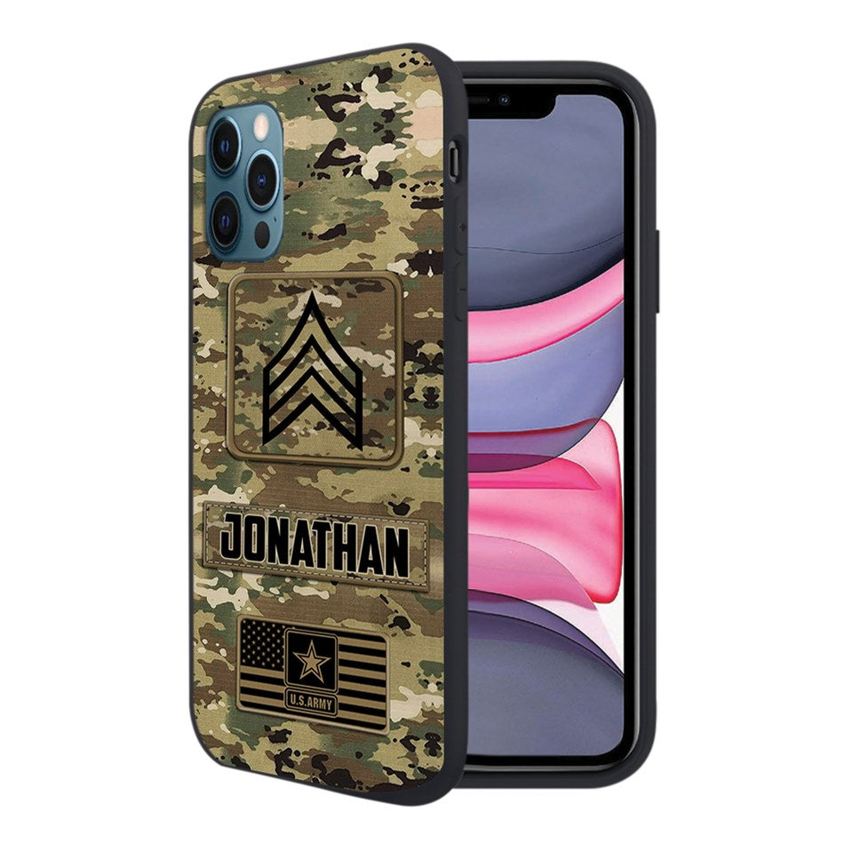 Veteran Custom Phone Case Rank and Name Personalized Gift For Veteran Soldier H2511