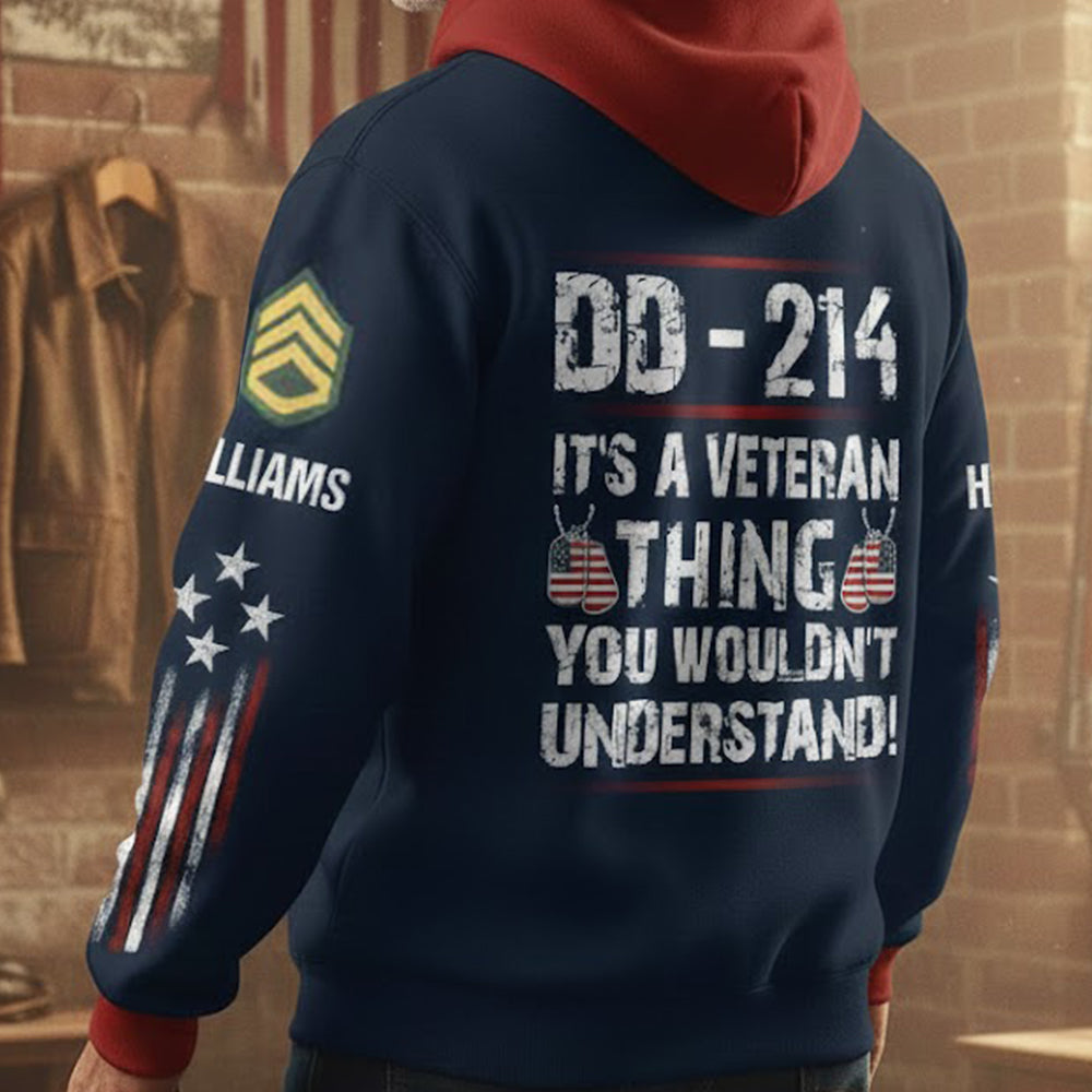 DD-214 It's A Veteran Thing You Wouldn't Understand Custom All Over Print Shirt Hoodie Gift For US Veteran H2511
