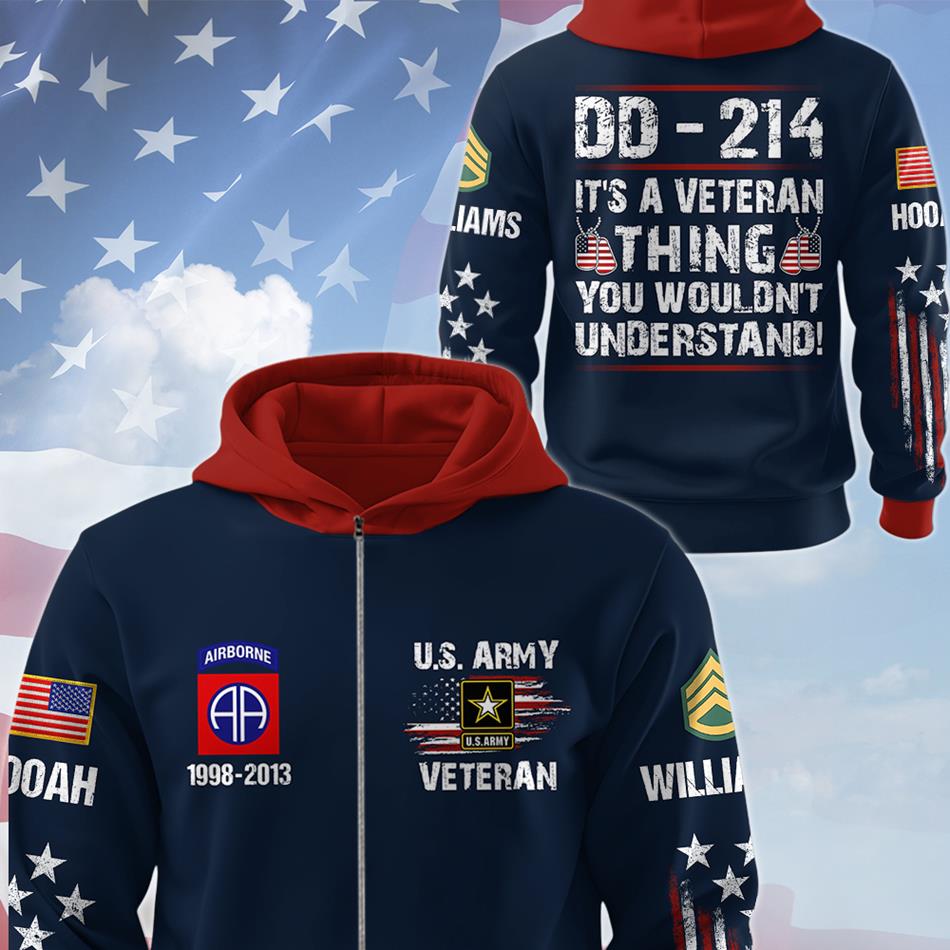 DD-214 It's A Veteran Thing You Wouldn't Understand Custom All Over Print Shirt Hoodie Gift For US Veteran H2511