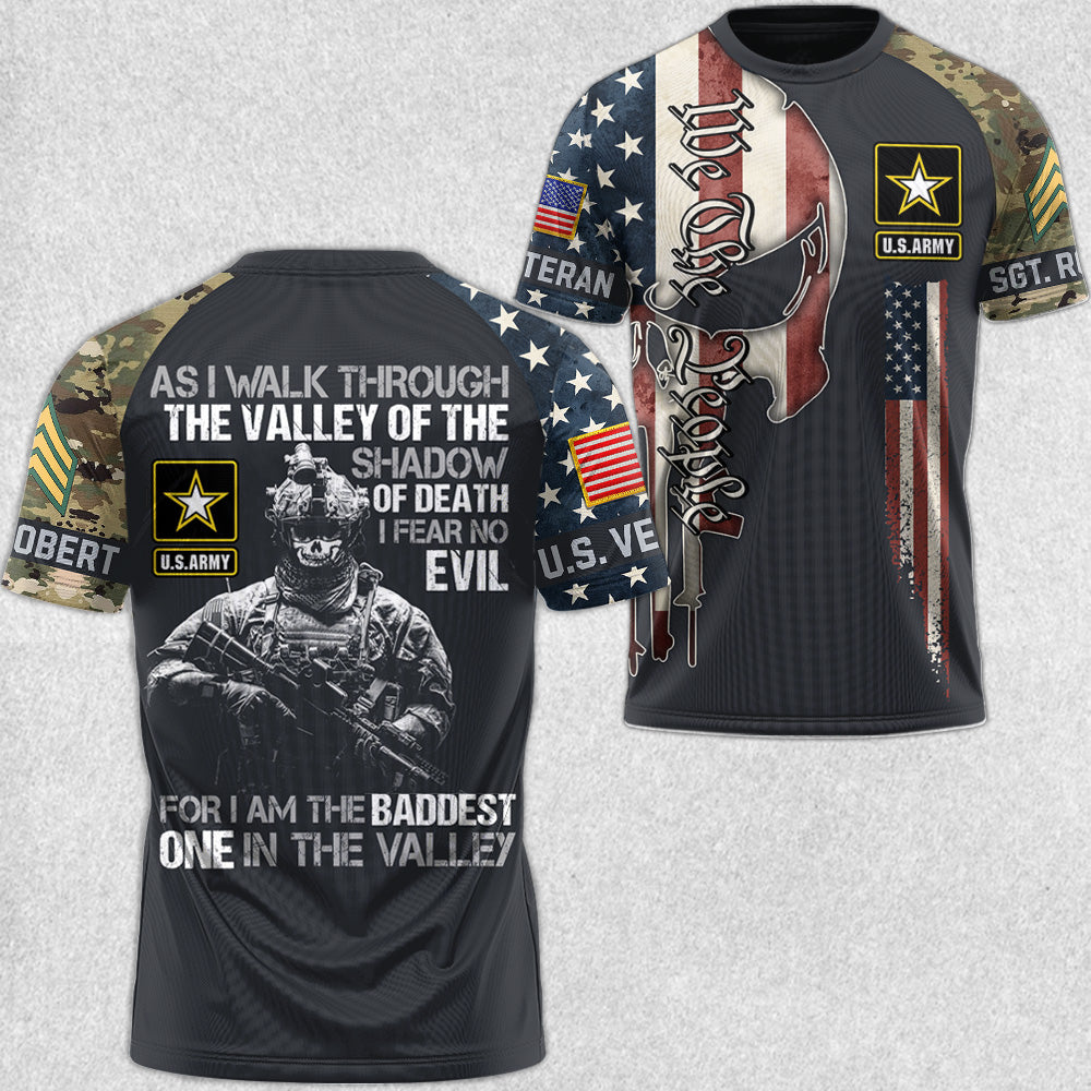 Veteran T Shirt As I Walk Through The Valley Of The Shadow Of Death I Fear No Evil All Over Print Shirt, Veterans Day Shirts H2511