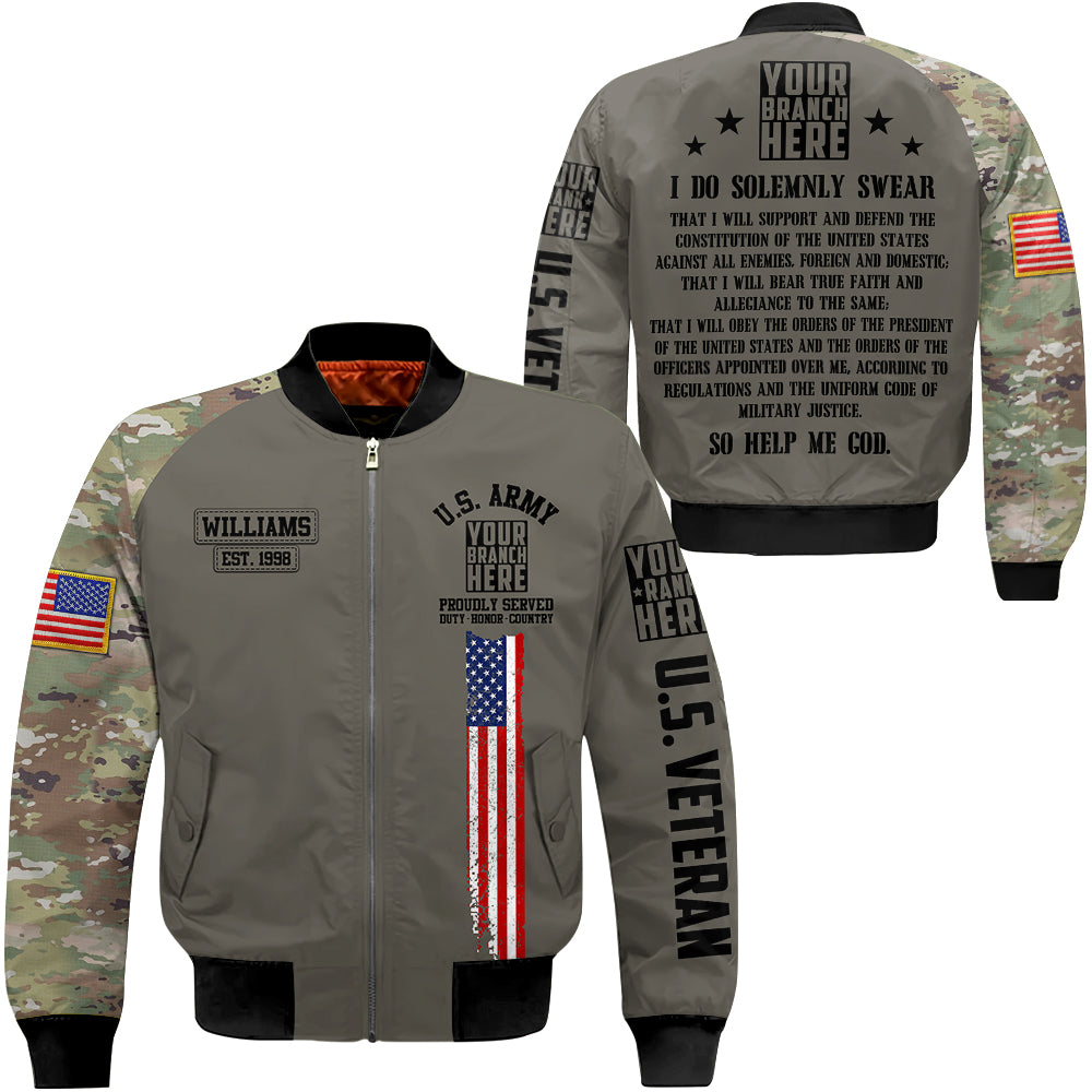 US Veteran Custom All Branches Of Services Oath Of Enlistment All Over Print Shirt For Veteran H2511