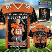 Custom I Will Always Be Your Biggest Fan Football Jersey For Mom Dad Family L0411 T24