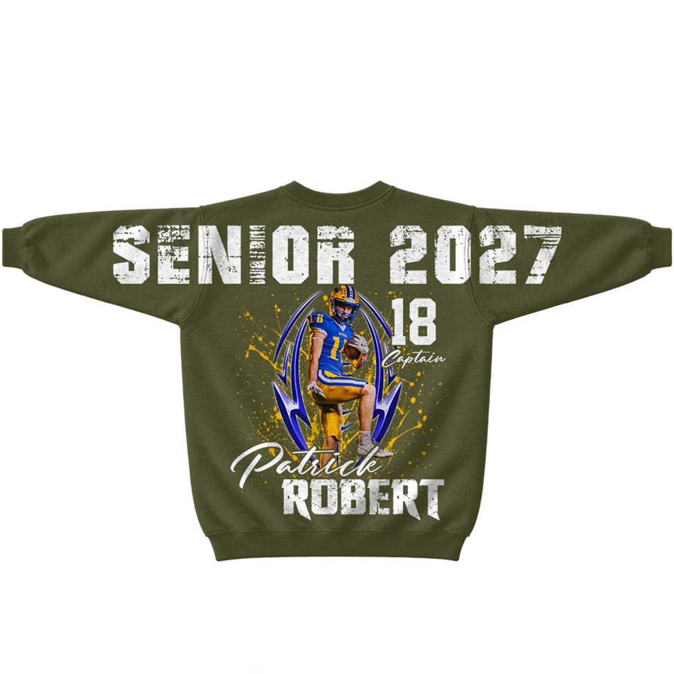 Custom Photo Senior Football Sleeve Print Sweater Hoodie For Mom Dad Family Gameday Shirt H2511 Trna