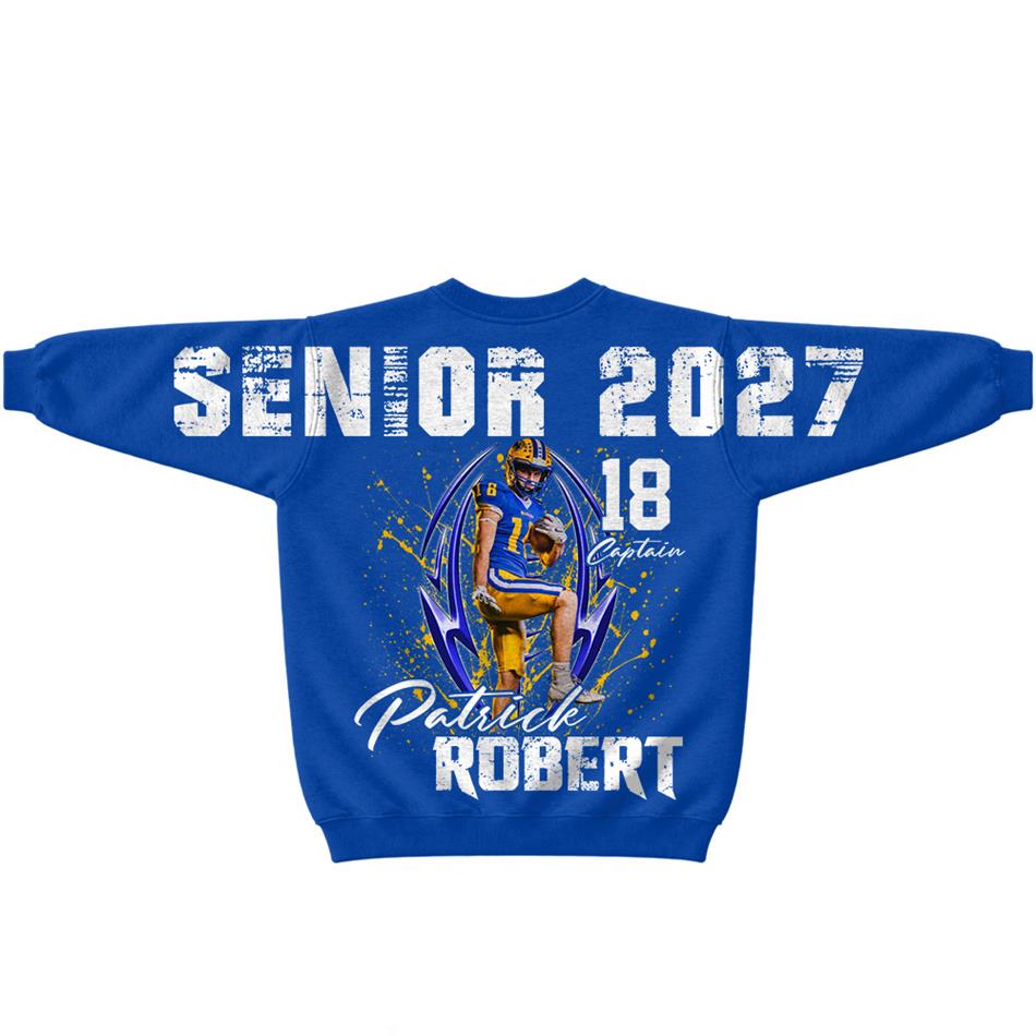 Custom Photo Senior Football Sleeve Print Sweater Hoodie For Mom Dad Family Gameday Shirt H2511 Trna
