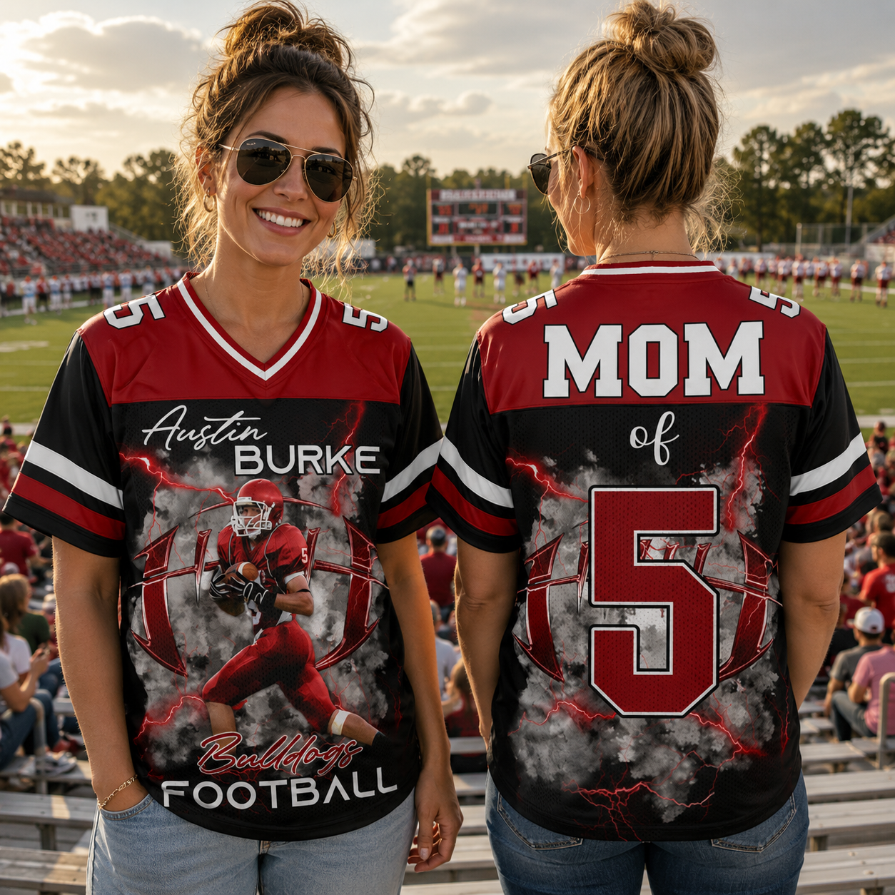 Personalied Football Jersey Shirt For Football Family Custom Photo Game Day Family Shirt H2511
