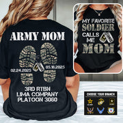 My Favorite Soldier Calls Me Mom Dad Custom Shirt For Military Family Member Soldier Graduration Big Day Shirt H2511 Trna