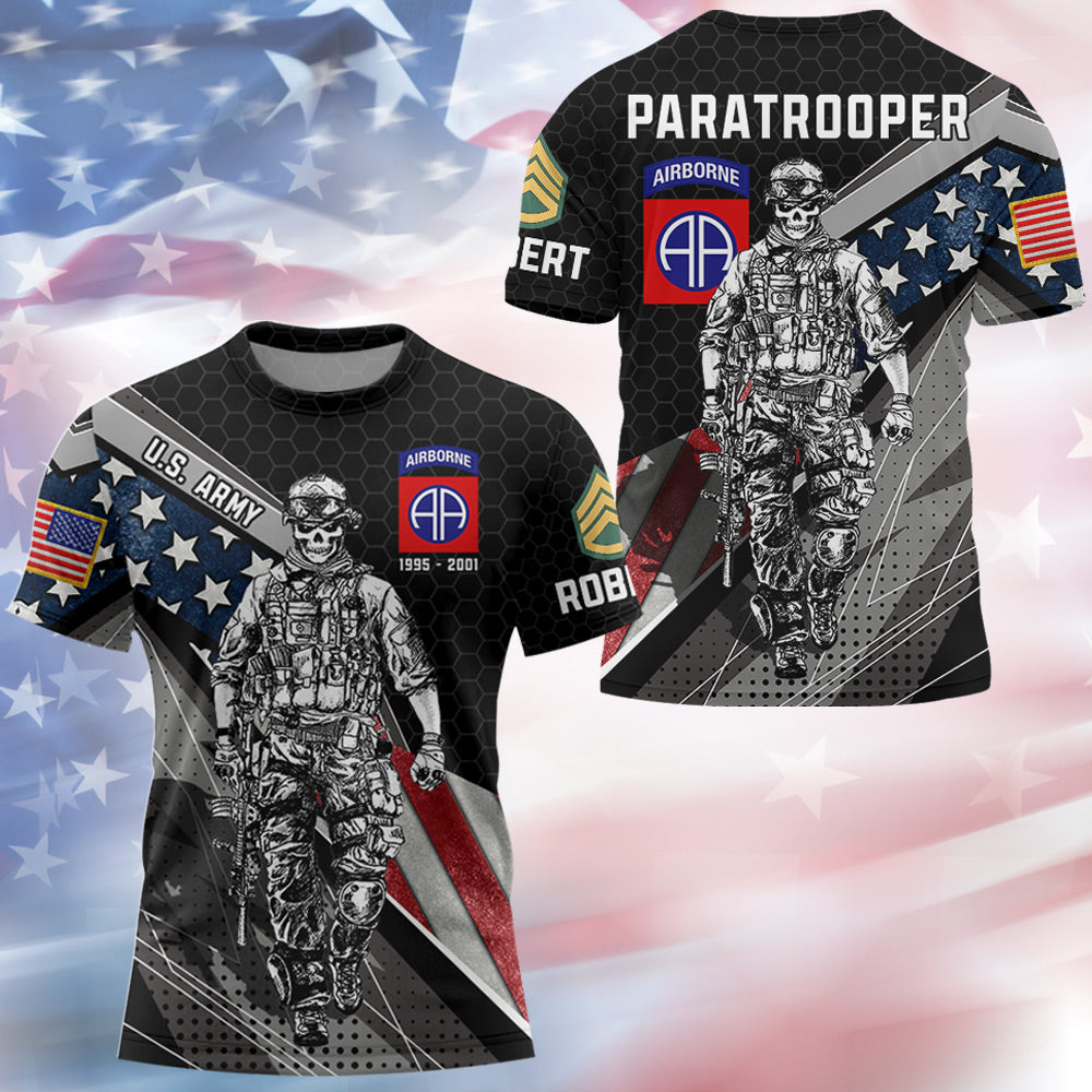 Custom Division Name Available To All Military Branches All Over Print Shirt Gift For Veteran Dad Grandpa H2511 Do99