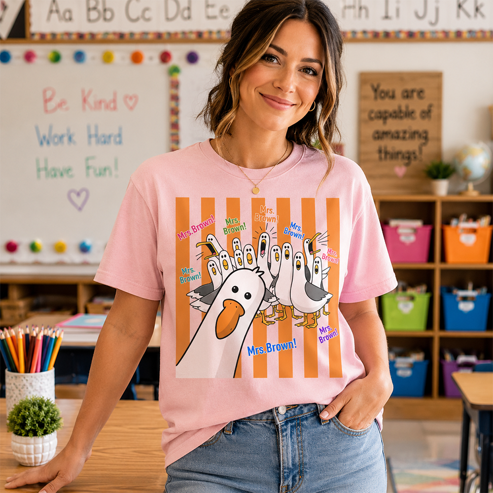Custom Funny Seagulls Teacher Name Shirt, Teacher Appreciation Gift L0411 Hv01