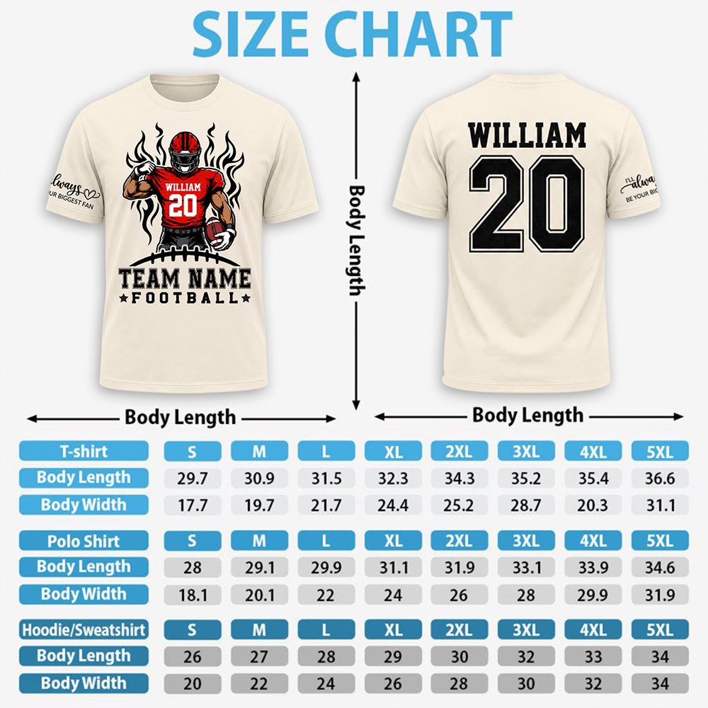 Personalized American Football Team Shirt - I'll Always Be Your Biggest Fan - Custom Shirt For Football Family T1807 Hv01