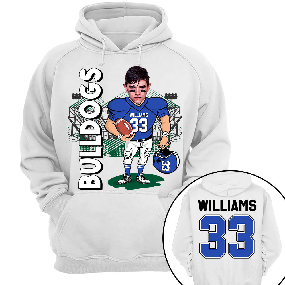 Personalized American Football Caricature Shirt Custom With Photo For Football Player Football Mom Family H2511