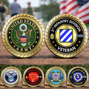 Personalized Division Rank Veteran Challenge Coin Gift for US Military Veteran, Commemorative Coin For Veterans H2511 Trna