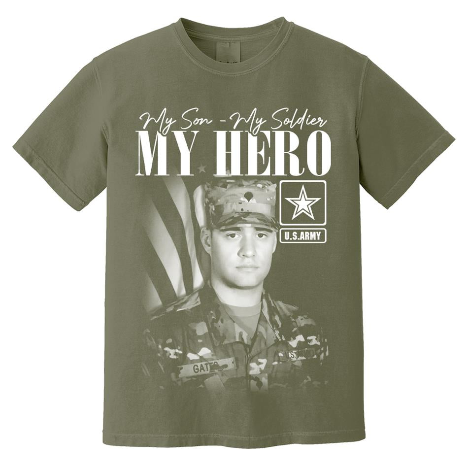 My Son My Soldier My Hero - Washed Tee Retro Bootleg Shirt For Proud Military Mom Dad Sister Family Member Proud Shirt H2511
