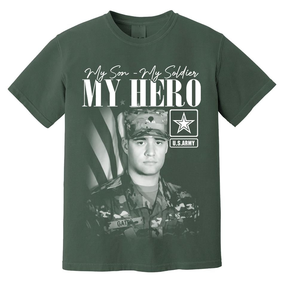 My Son My Soldier My Hero - Washed Tee Retro Bootleg Shirt For Proud Military Mom Dad Sister Family Member Proud Shirt H2511