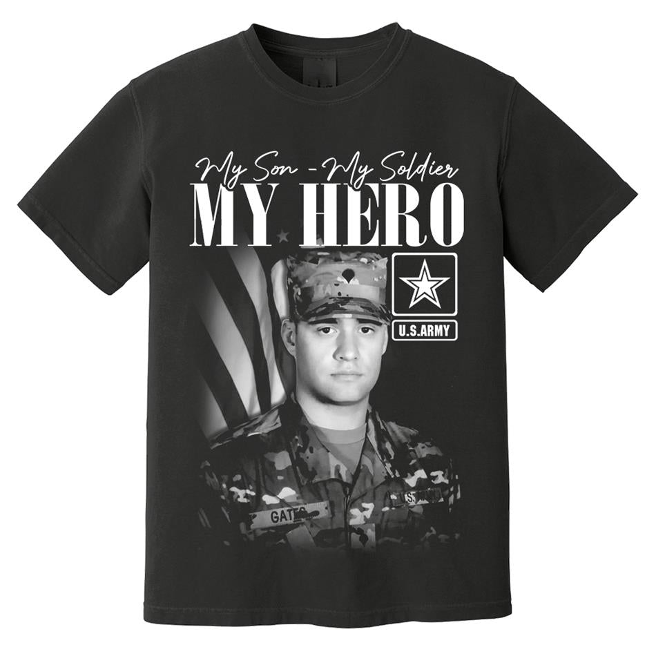 My Son My Soldier My Hero - Washed Tee Retro Bootleg Shirt For Proud Military Mom Dad Sister Family Member Proud Shirt H2511