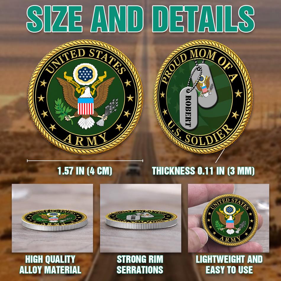 Proud Mom Of A US Soldier Custom Challenge Coin Gift For Proud Military Mom Dad Grandma Coin H2511 Trna