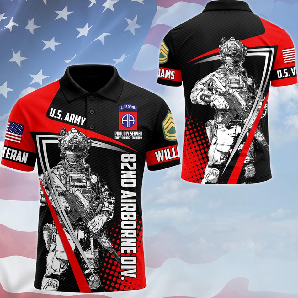 Personalized Proudly Served Duty Honor Country All Over Print Shirt Hoodie For Soldier Veterans Day Patriot Day Shirt H2511 Trna