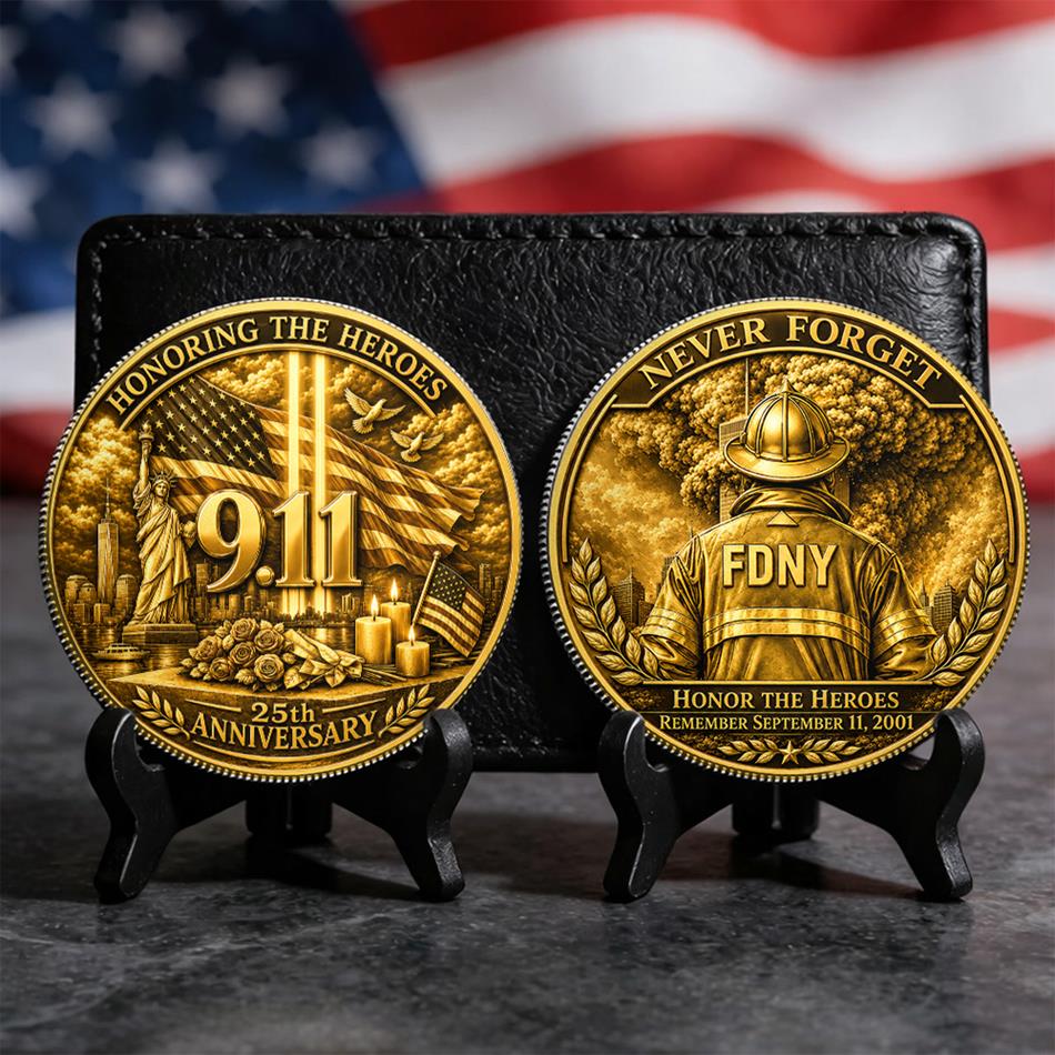 Never Forget Honoring The Heroes 25th Anniversary 9-11 Remember Coin Gift For Firefighter H2511 Trna