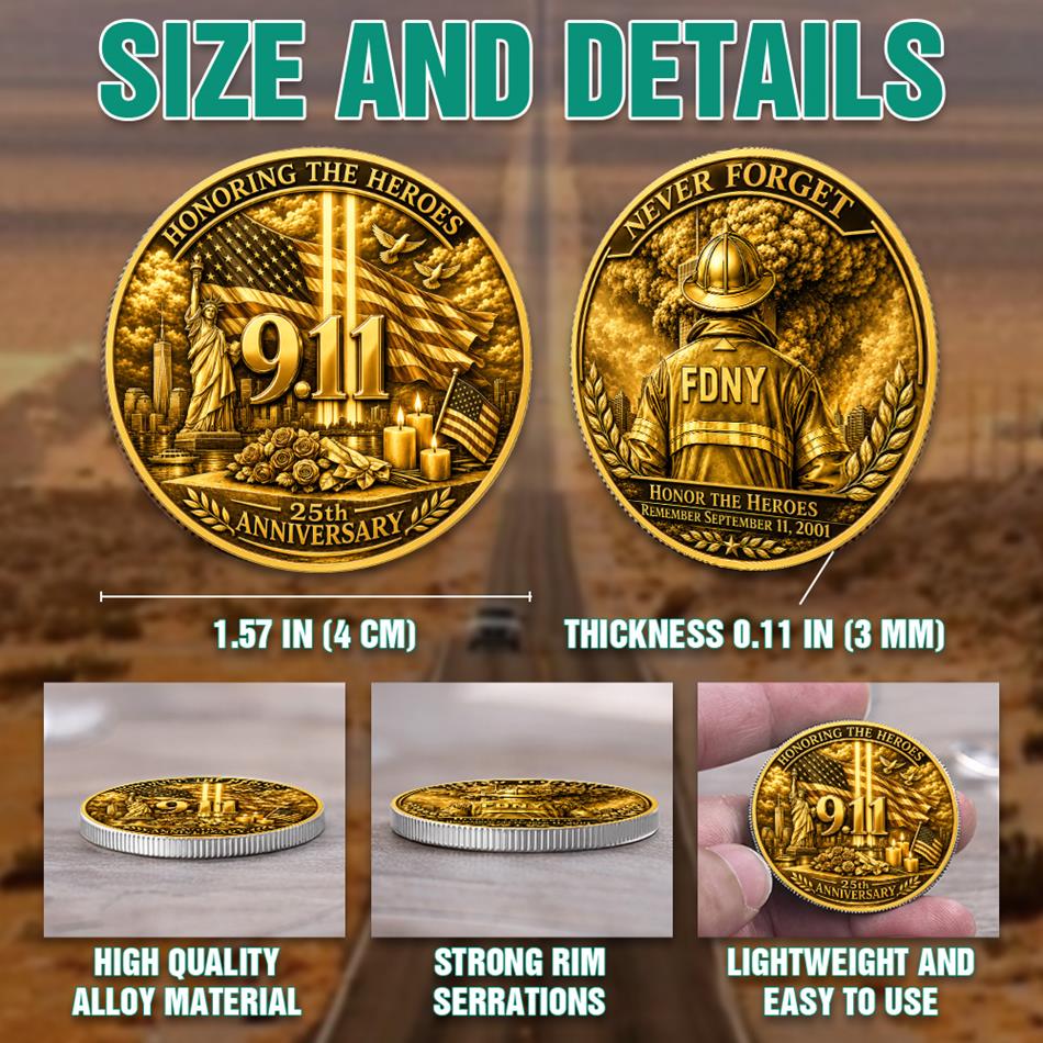 Never Forget Honoring The Heroes 25th Anniversary 9-11 Remember Coin Gift For Firefighter H2511 Trna