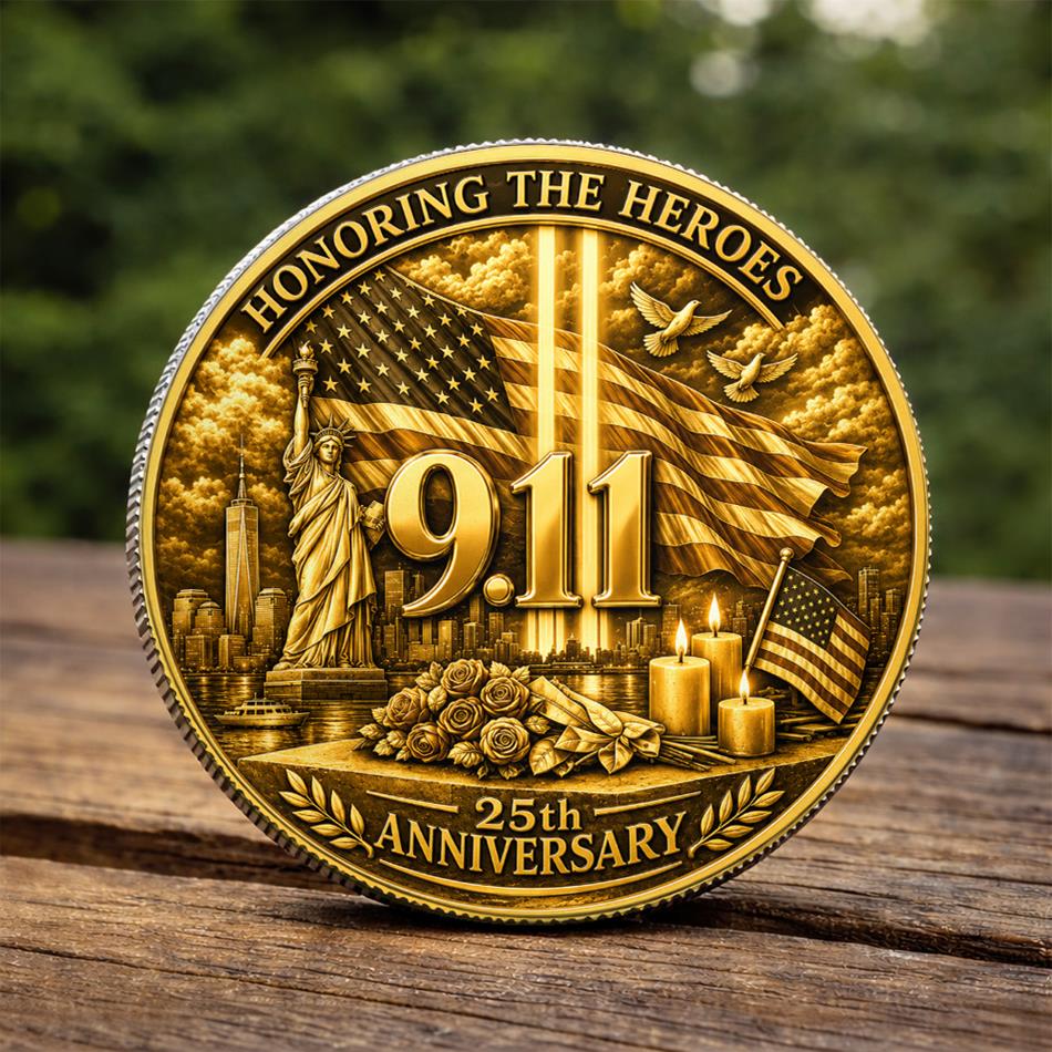 Never Forget Honoring The Heroes 25th Anniversary 9-11 Remember Coin Gift For Firefighter H2511 Trna
