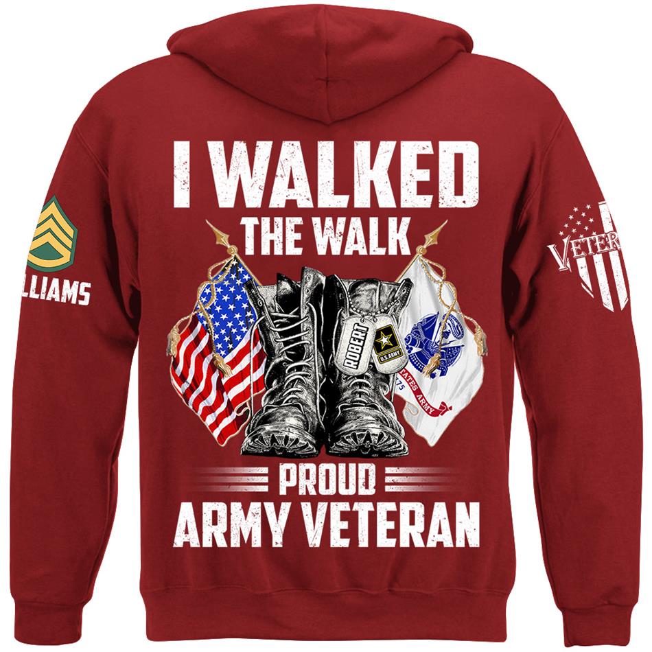 I Walked The Walk Proud US Veteran Custom Shirt For All Military Branches Veteran H2511 Trna