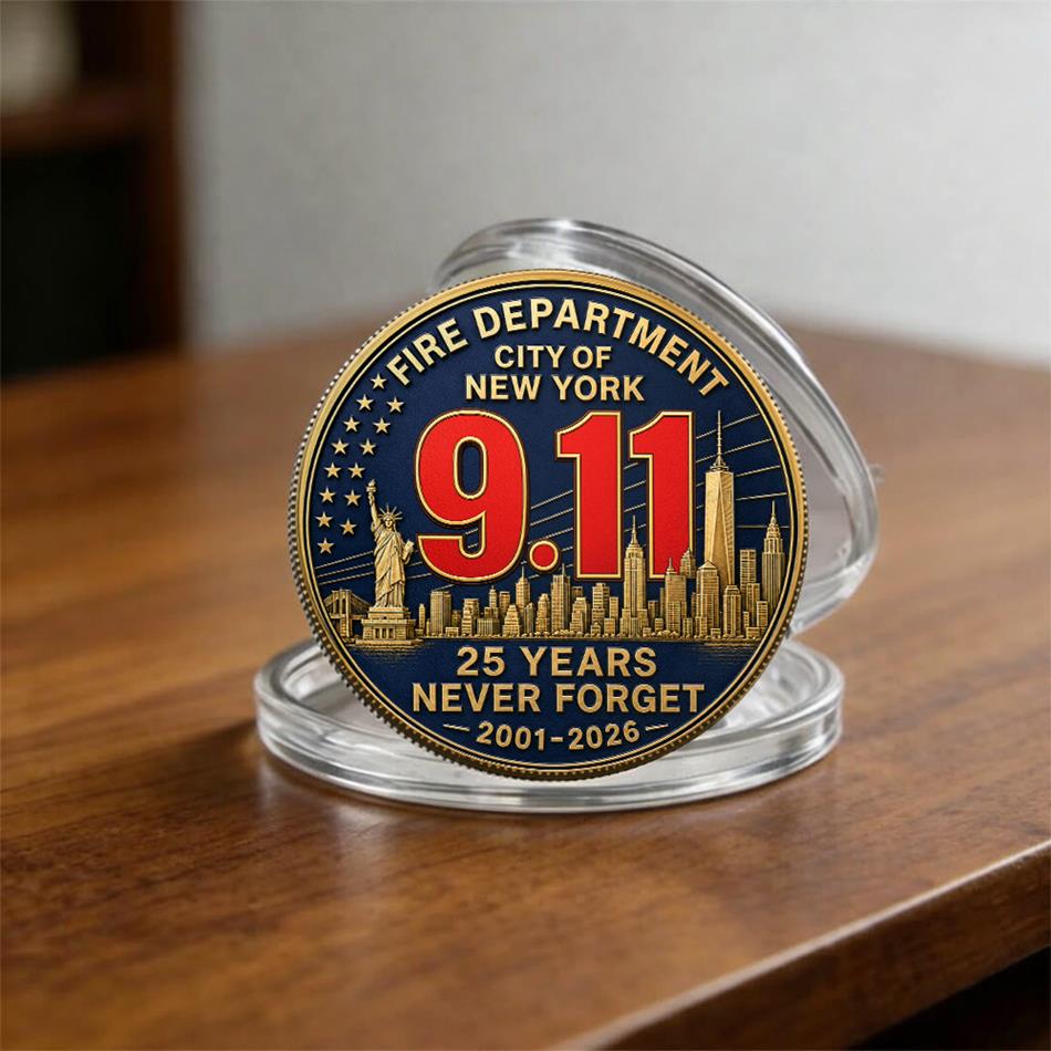 FDNY Never Forget 25 Years Anniversary The Bravest 2001-2026 Coin Gift For Firefighter H2511 Trna