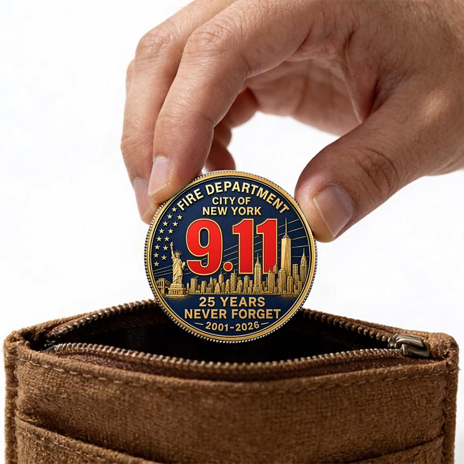 FDNY Never Forget 25 Years Anniversary The Bravest 2001-2026 Coin Gift For Firefighter H2511 Trna
