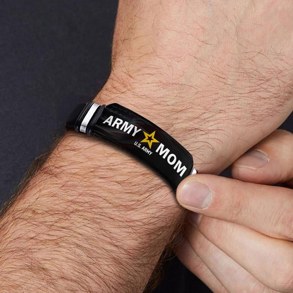 Army Mom Custom Bracelet For Proud Military Family Members Gift For Mom Dad Mother's Day Father's Day Bracelet H2511