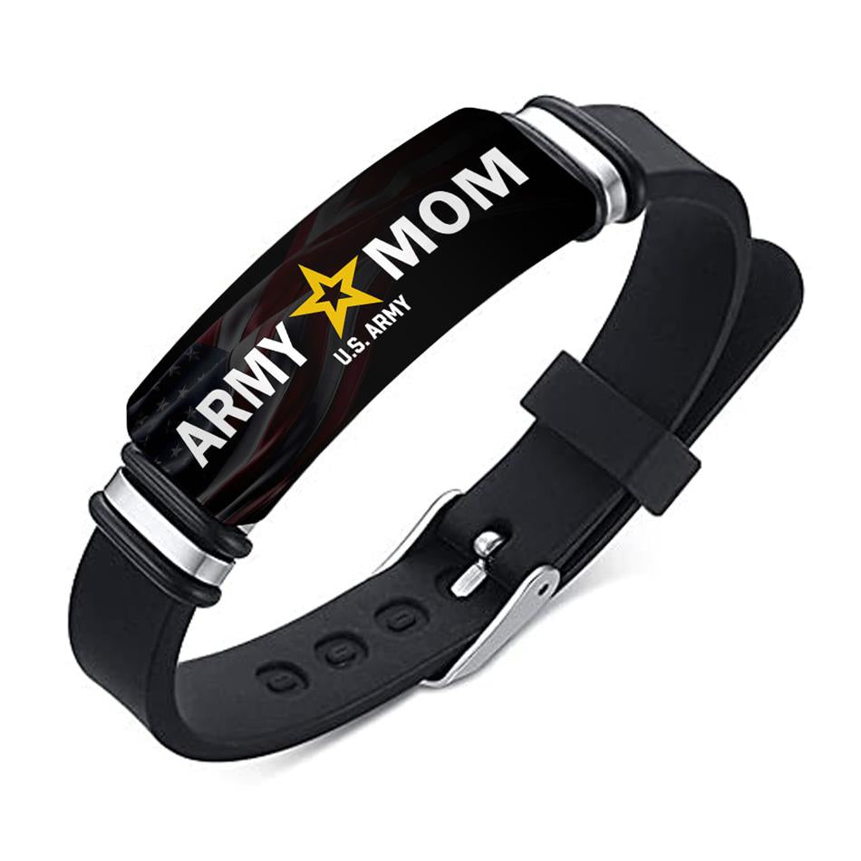 Army Mom Custom Bracelet For Proud Military Family Members Gift For Mom Dad Mother's Day Father's Day Bracelet H2511