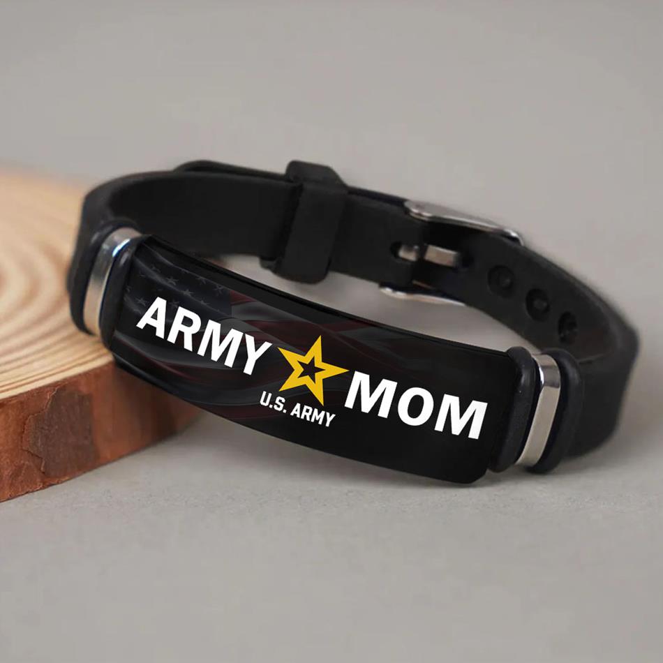 Army Mom Custom Bracelet For Proud Military Family Members Gift For Mom Dad Mother's Day Father's Day Bracelet H2511