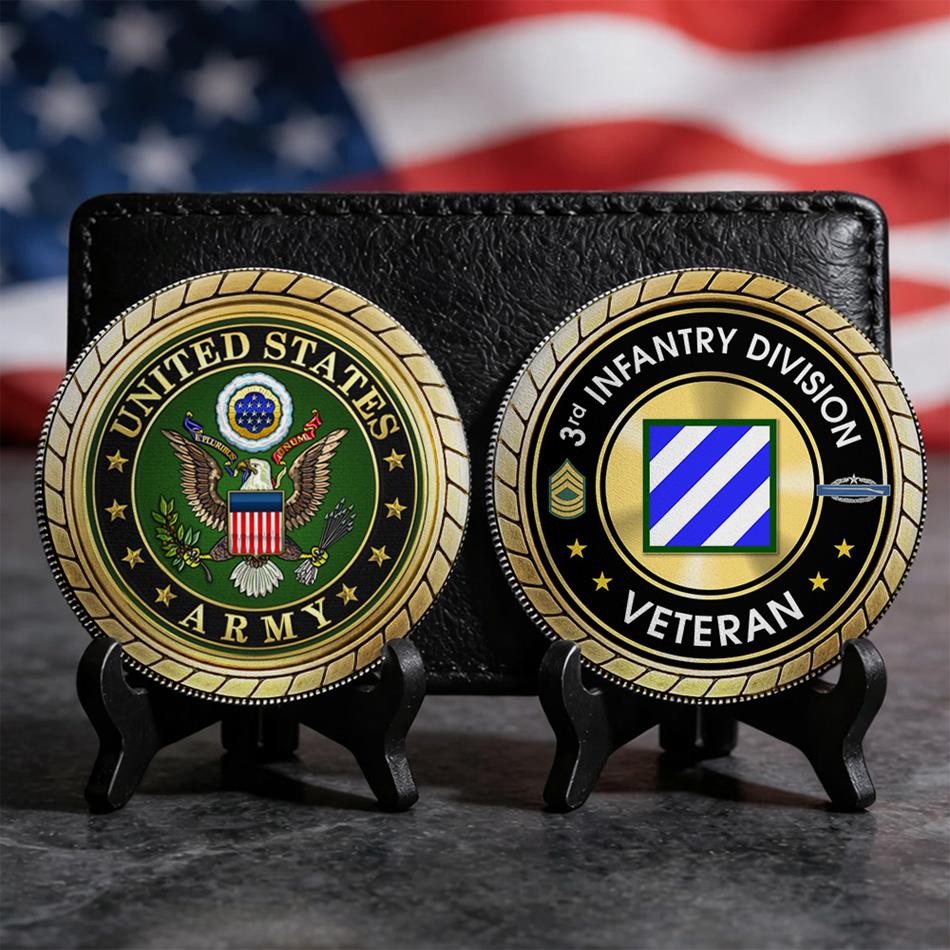Personalized Division Rank Veteran Challenge Coin Gift for US Military Veteran, Commemorative Coin For Veterans H2511 Trna