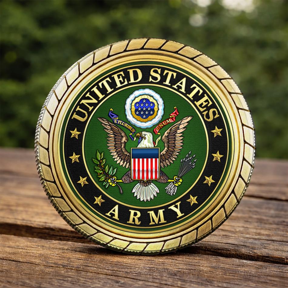 Personalized Division Rank Veteran Challenge Coin Gift for US Military Veteran, Commemorative Coin For Veterans H2511 Trna
