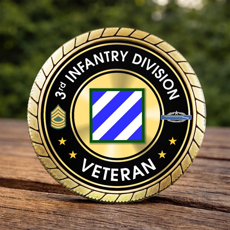 Personalized Division Rank Veteran Challenge Coin Gift for US Military Veteran, Commemorative Coin For Veterans H2511 Trna