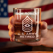 Veteran Personalized Engraved Whiskey Glass Custom All Branches Gift For Veterans H2511 Trna